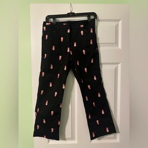 Lilly Pulitzer Women’s Black Pineapple Cropped Pants NWOT